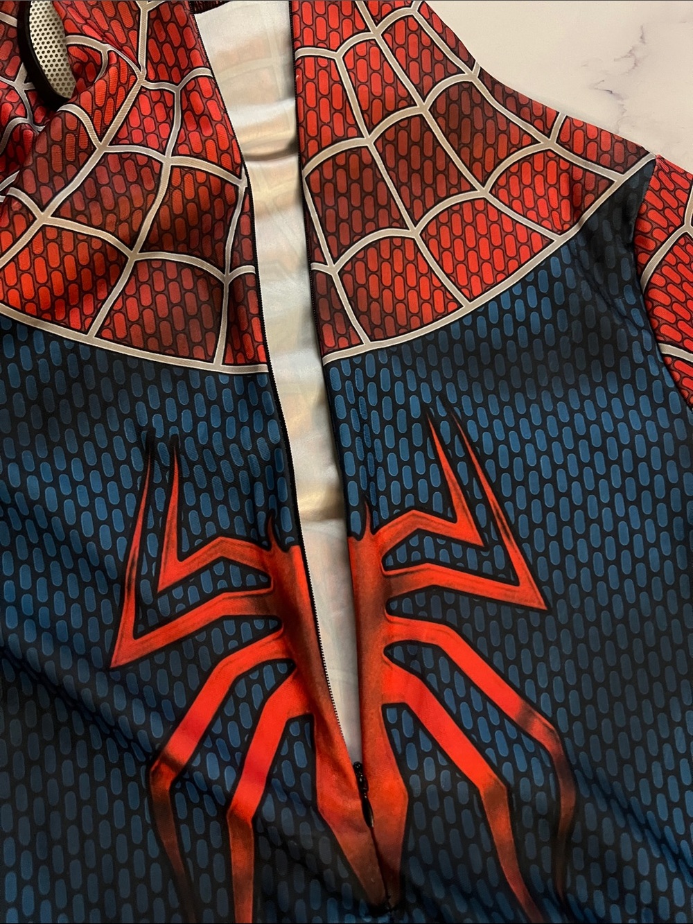 I Mens Spider-Inspired Red & Blue Face Mask Costume Set Spider-Man large - Picture 14 of 15